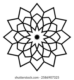 Simple Mandala Vector Mandala Flower