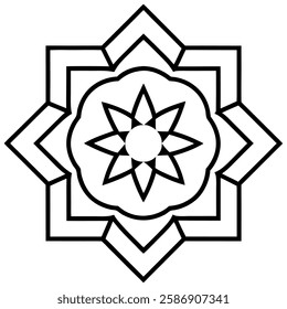 Simple Mandala Vector Mandala Flower