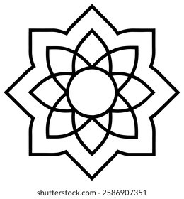 Simple Mandala Vector Mandala Flower
