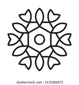 Simple Mandala. Vector Lines.