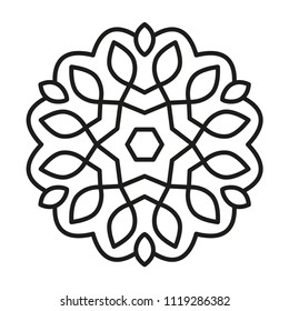 Simple Mandala. Vector Lines.