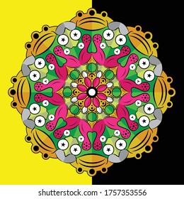 Simple mandala vector, modern floral mandala, full color mandala, Mandala Ornament.