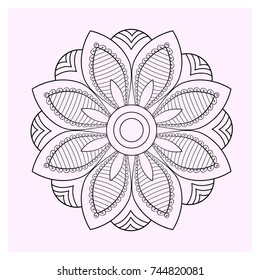 Simple mandala.Coloring book. 