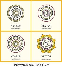 Simple mandalas collection. Hand drawn illustration. Vector background.
