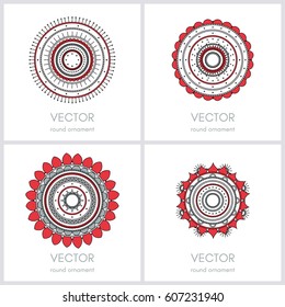 Simple mandalas collection. Hand drawn background. Vector illustration.