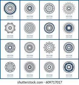 Simple mandalas collection. Hand drawn background. Vector illustration.