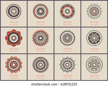 Simple mandalas collection. Hand drawn background. Vector illustration.