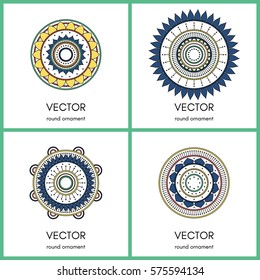 Simple mandalas collection. Vector illustration.
