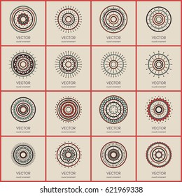 Simple mandalas collection. Vector illustration.