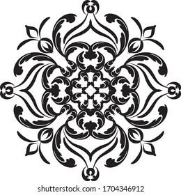 Simple Mandalas for coloring book.Vector Beautiful Mandala.vector illustration.Black color mandala on white isolated background.Decorative hand drawn mandala.