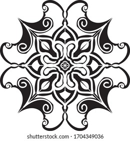 Einfache Mandalas zum Färben von Buch.Vektorillustration Schöne Mandala.Vektorillustration Illustration.Schwarze Farbmandala auf weißem, isoliertem Hintergrund.Decorative handgezeichnet mandala.