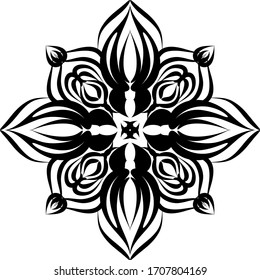 Simple Mandalas for coloring book.Vector Beautiful Mandala.vector illustration. Black color mandala on white isolated background.