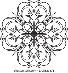 Simple Mandalas for coloring book.Vector Beautiful Mandala.vector illustration. Black color mandala on white isolated background.
