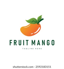 simple mango logo design illustration of fresh fruit from the garden with a minimalist concept