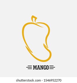 Simple mango logo. fresh ice juice fruit,