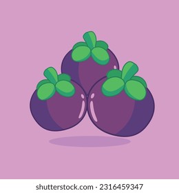 simple vector mangostino, se puede usar para afiches, y elementos de libro infantil, diseño de ilustración plana simple