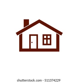 Simple mansion icon isolated on white background, vector abstract house. Country house, conceptual sign best for use in graphic and web design.