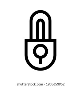 Simple manufacturing padlock icon on white background