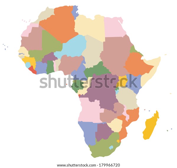 Simple Map Africa Stock Vector Royalty Free 179966720