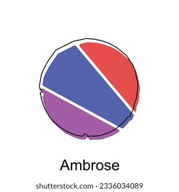 Simple Map of Ambrose, colorful modern geometric with outline illustration design template, suitable for your design