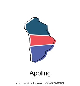 Simple Map of Appling, colorful modern geometric with outline illustration design template, suitable for your design