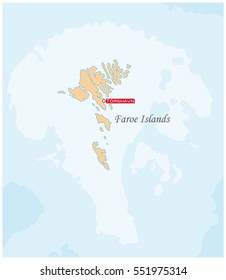 Simple map of the autonomous island group of the Faroe Islands