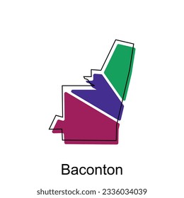 Simple Map of Baconton, colorful modern geometric with outline illustration design template, suitable for your design