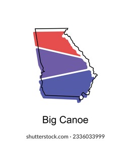 Simple Map of Big Canoe, colorful modern geometric with outline illustration design template, suitable for your design