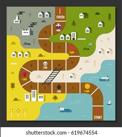 Simple Map Board Game Vector Illustration Stock Vector (Royalty Free ...