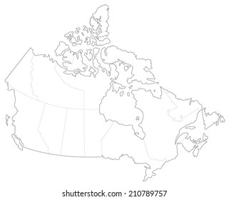 Simple Map Of Canada