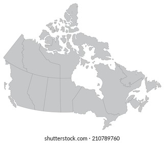 Simple map of Canada