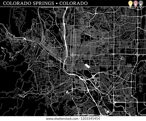 Simple Map Colorado Springs Colorado Usa Stock Vector Royalty Free 1203345454 Shutterstock 8392
