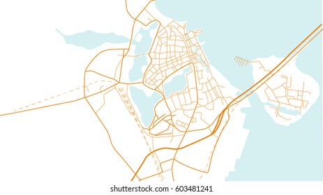 Simple Map of the german city Stralsund