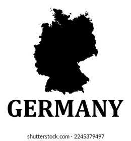 Simple map of Germany with text on white background. Vector illustration.