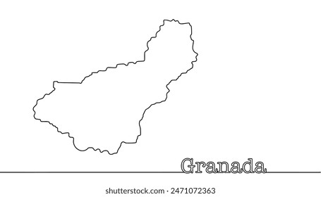 A simple map of Granada. Municipality in Spain, the capital of the province of Granada as part of the autonomous community of Andalusia. Vector illustration for different uses.