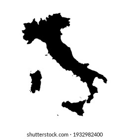 Simple map of Italy isolated on white background. Italian black sign logo vector illustration - Shutterstock ID 1932982400