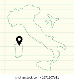 Simple map of italy. Vector Art