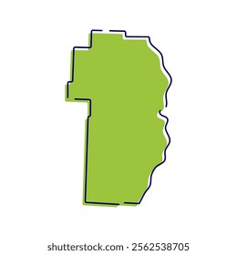 Simple map of Jefferson county vector hand drawn. Hand drawn style map of Jefferson county vector illustration isolated on a white background