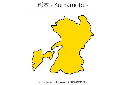 Simple map of Kumamoto prefecture, Japan Region, Vector Illustration