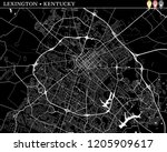 Simple map of Lexington, Kentucky, USA. Black and white version for clean backgrounds and prints. This map of Lexington contains three markers who are grouped and can be moved separetly