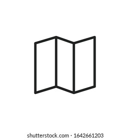 Simple map line icon. Stroke pictogram. Vector illustration isolated on a white background. Premium quality symbol. Vector sign for mobile app and web sites.