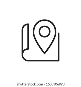 Simple map line icon. Stroke pictogram. Vector illustration isolated on a white background. Premium quality symbol. Vector sign for mobile app and web sites.