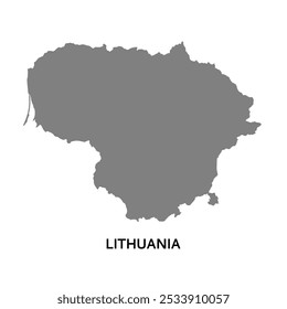 Simple map of lithuania. map vector	