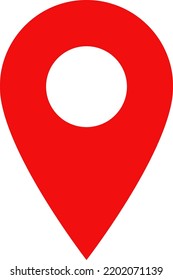 Simple map location pin icon (red)