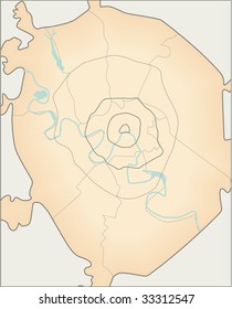simple map of Moscow in Russia