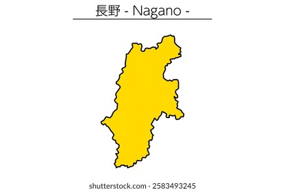 Simple map of Nagano prefecture, Japan Region, Vector Illustration