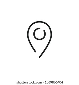 Simple map pin line icon. Stroke pictogram. Vector illustration isolated on a white background. Premium quality symbol. Vector sign for mobile app and web sites.