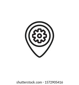 Simple map pin line icon. Stroke pictogram. Vector illustration isolated on a white background. Premium quality symbol. Vector sign for mobile app and web sites.