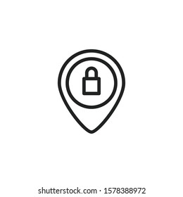 Simple map pin line icon. Stroke pictogram. Vector illustration isolated on a white background. Premium quality symbol. Vector sign for mobile app and web sites.