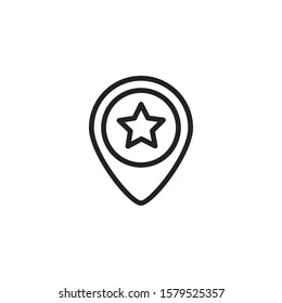 Simple map pin line icon. Stroke pictogram. Vector illustration isolated on a white background. Premium quality symbol. Vector sign for mobile app and web sites.